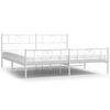 vidaXL Bettgestell mit Kopf- und Fu&szlig;teil Metall Wei&szlig; 193x203 cm