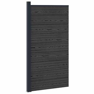 vidaXL Zaunelement 95 x 186 cm WPC und Aluminium Schwarz