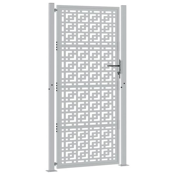 vidaXL Gartentor 100x200 cm Verwitterungsstahl Kreuzdesign