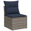 vidaXL 4-teiliges Gartensofa-Set mit Kissen, grau, Polyrattan