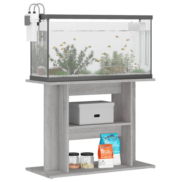 vidaXL Aquariumst&auml;nder Grau Sonoma 80 x 35 x 60 cm Holzwerkstoff