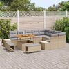 vidaXL Garten-Sofa-Set mit Speicher 12 pcs Beige Poly Rattan