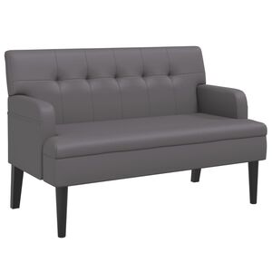 vidaXL Sitzbank mit R&uuml;ckenlehne Grau 112x65,5x75 cm Kunstleder
