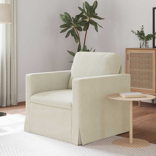 vidaXL Sofa Creme Gesamtabmessungen: 78 x 78 x 80 cm (B x T x H) Samt