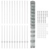 vidaXL Zaun mit Pfosten Silber 1,5 x 25 m Stahl