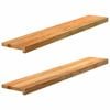 vidaXL Fensterb&auml;nke 2 Stk. Hellbraun 120x20x2 cm Massivholz Eiche