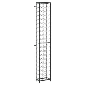 vidaXL Weinregal f&uuml;r 57 Flaschen Schwarz 34x18x200 cm Schmiedeeisen
