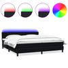 vidaXL Boxspringbett mit Matratze & LED Schwarz 180x210 cm Samt