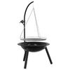 vidaXL Feuerschale mit verstellbarem Grillrost ⌀55,5 x 107,5 cm