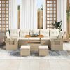 vidaXL Gartensofa-set mit Kissen 13 pcs Beige und Creme Poly-Rattan