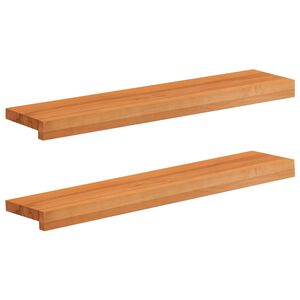 vidaXL Fensterb&auml;nke 2 stk. Hellbraun 70 x 15 x 2 cm Massivholz Buche