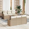 vidaXL Garten-Sofa-Set 7 pcs Beige und Wei&szlig;