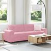 vidaXL | 3-Sitzer-Sofa | mit Kissen Rosa Samt