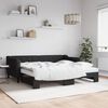 vidaXL Tagesbett Ausziehbar mit Matratzen Schwarz 90x190 cm Stoff