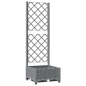 vidaXL Pflanzk&uuml;bel mit Rankgitter Hellgrau 40x40x121,5 cm PP