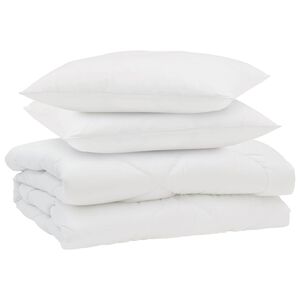 vidaXL Sommerdecke mit Kissen 3 pcs Wei&szlig; Mikrofaser