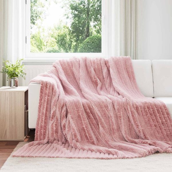 vidaXL &Uuml;berwurfdecke Rosa 240 x 220 cm Fleece