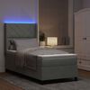 vidaXL Boxspringbett mit Matratze mit LED Hellgrau 90 x 190 cm Samt