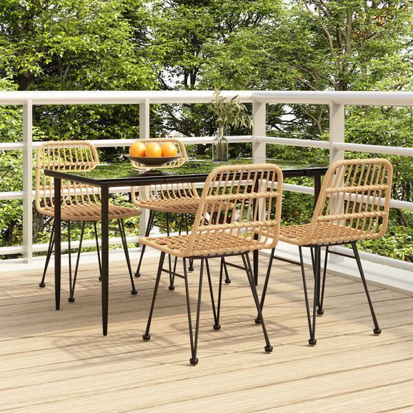 vidaXL 5-tlg. Garten-Essgruppe Poly Rattan