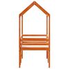 vidaXL Hochbett mit Dach Wachsbraun 90x200 cm Massivholz Kiefer