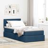 vidaXL Bett mit Stauraum und LED mit Matratze Blau 90 x 200 cm Stoff