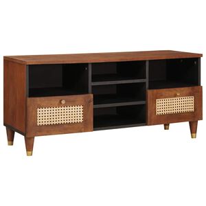 vidaXL TV-Schr&auml;nk mit Regal Braun 100 x 33,5 x 46 cm Massivholz Mango