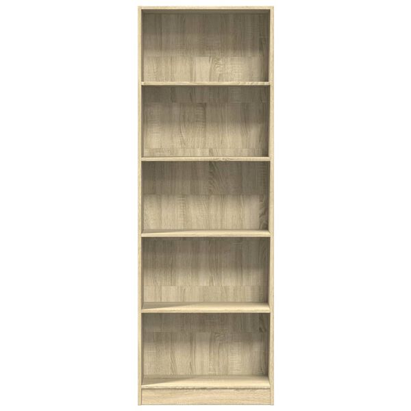 vidaXL B&uuml;cherregal Sonoma-Eiche 60x24x176 cm Holzwerkstoff