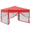 vidaXL Partyzelt Faltbar mit Seitenwänden Rot 3x3 m
