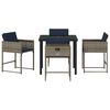 vidaXL Garten Essgruppe mit Kissen 5 pcs Grau Poly-Rattan