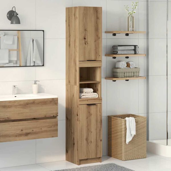 vidaXL Badschrank Artisan-Eiche 32x34x188,5 cm Holzwerkstoff