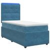vidaXL LED Boxspringbett mit Matratze Blau 80 x 200 cm Samt