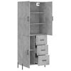 vidaXL Highboard Betongrau 69,5x34x180 cm Holzwerkstoff