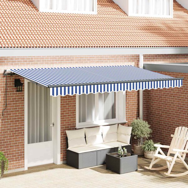 vidaXL Einziehbare Markise Blau 400 x 200 cm Stoff