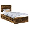 vidaXL Bettrahmen Ger&auml;ucherte Eiche 90 x 190 cm Ingenieurs Holz