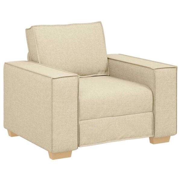 vidaXL Sofa 3 pcs Creme 220 x 80 x 84 cm Leinenmischgewebe