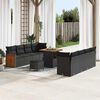 vidaXL Gartensofa-set mit Kissen 11 pcs Schwarz