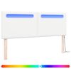 vidaXL LED Kopfteil Wei&szlig; 144 cm Kunstleder