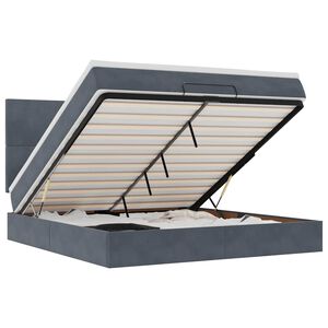 vidaXL Ottoman-Bett mit Matratzen Dunkelgrau 180x200 cm Samt