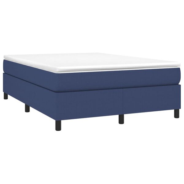 vidaXL Boxspringbett mit Matratze Blau 140x190 cm Stoff