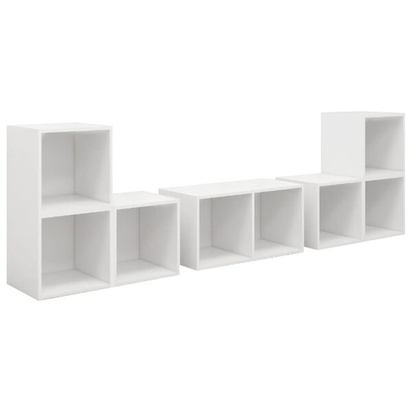 vidaXL 6-tlg. TV-Schrank-Set Weiß Holzwerkstoff