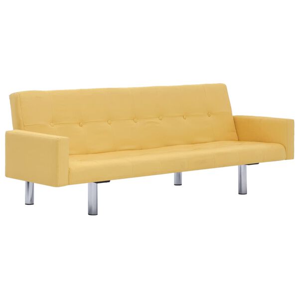 vidaXL Schlafsofa mit Armlehnen Gelb Polyester