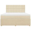 vidaXL Boxspringbett mit Matratze Creme 180x200 cm Stoff