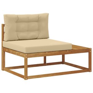 vidaXL Outdoor Endsofa mit Kissen Natur 115 x 83 x 73 cm