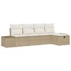 vidaXL Gartensofa-set 5 Stk. Beige Poly-Rattan