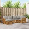 vidaXL Ecksofa Set 6 pcs Nat&uuml;rlich und Hellgrau Massivholz Akazie