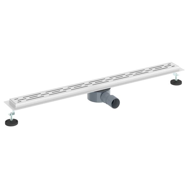 vidaXL Duschabfluss mit Glash&uuml;lle und 360&deg; Siphon Silber 90 cm