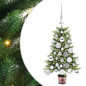 vidaXL Weihnachtsbaum mit 150 LEDs mit St&auml;nder Gr&uuml;n 65 cm PE