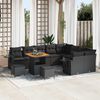 vidaXL Gartensofa-set 12 pcs Schwarz Poly-Rattan