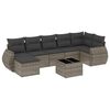 vidaXL 8-tlg. Garten-Sofagarnitur mit Kissen Grau Poly Rattan