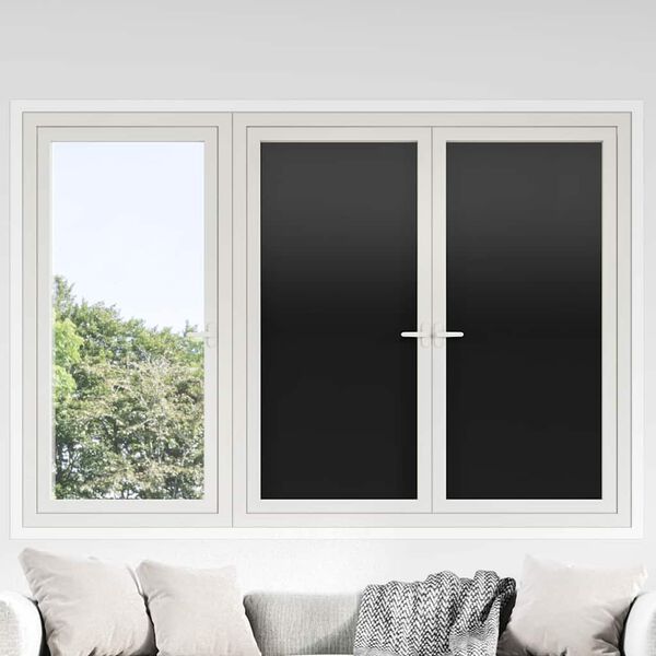 vidaXL Fensterfolie Statisch Matt Schwarz 90x1000 cm PVC